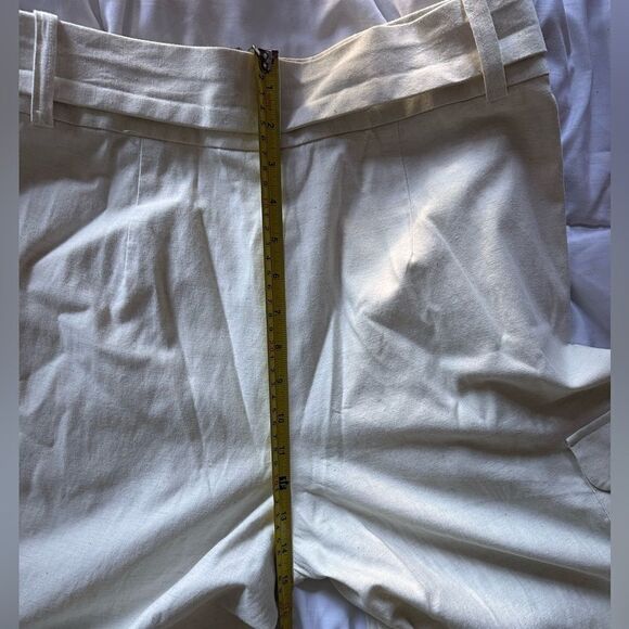 WORTHINGTON Ivory Linen blend wide palazzo cargo pants sz 10 - Picture 12 of 12